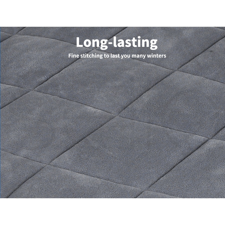 500GSM DreamZ Velvet Quilt Doona Blanket King Size - Grey