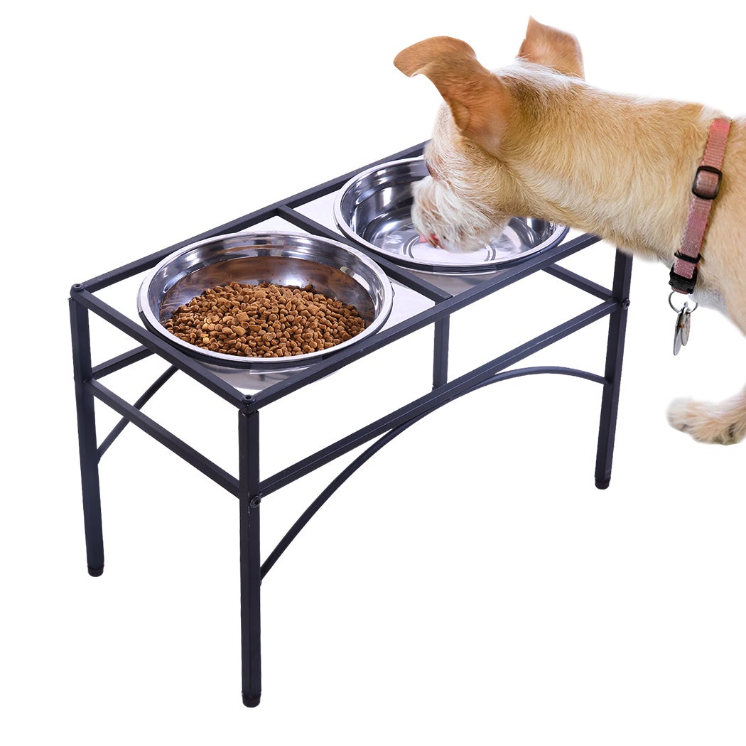 Pawz Pet Feeder Bowl Dual Elevated Raised Dog Puppy Stainless Steel Food Stand