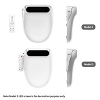Traderight Electric Bidet Toilet Seat Cover LED Night Light Remote Control Antibacterial