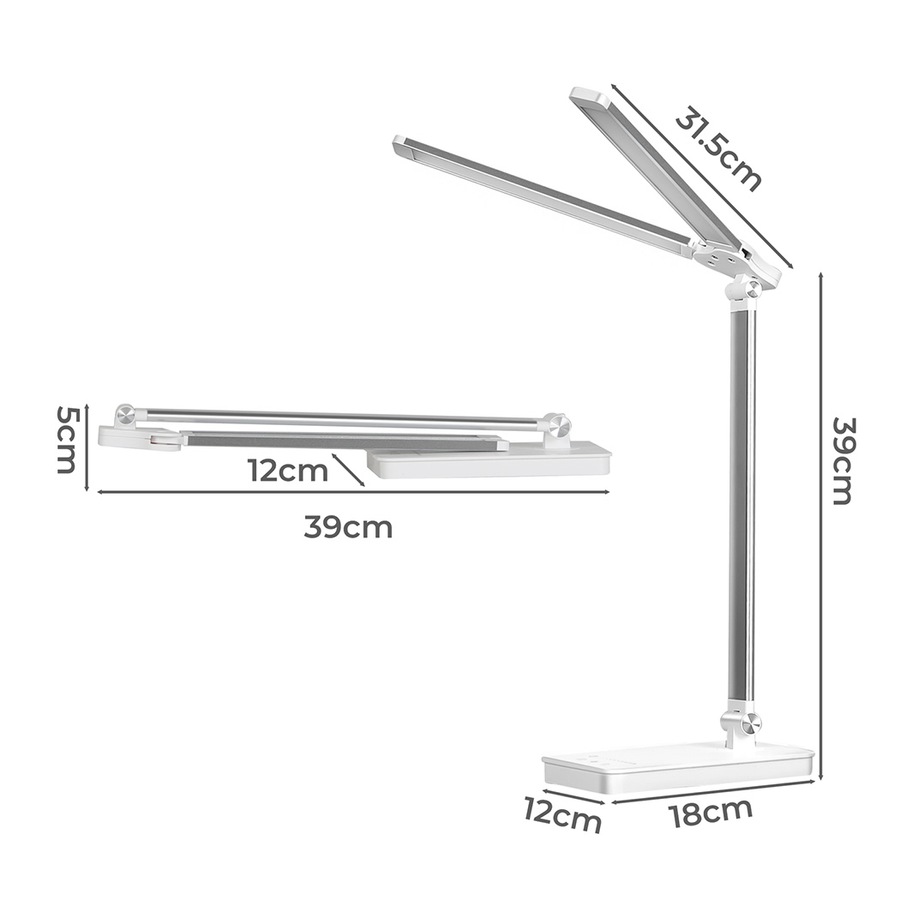 Emitto Desk Study Lamp LED Bedside Table Reading Light Foldable Dimmable USB