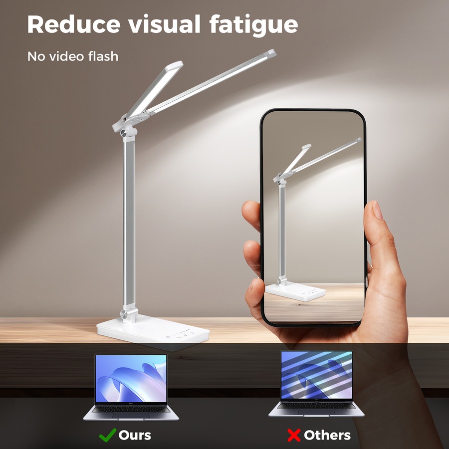 Emitto Desk Study Lamp LED Bedside Table Reading Light Foldable Dimmable USB