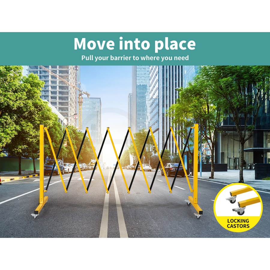 Traderight Extendable Garden Gate Mobile Security Retractable Fence Metal Barrier Pet 11ft