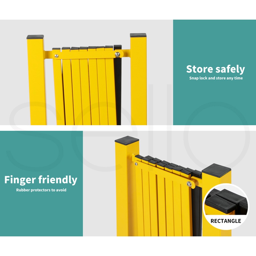 Traderight Extendable Garden Gate Mobile Security Retractable Fence Metal Barrier Pet 11ft