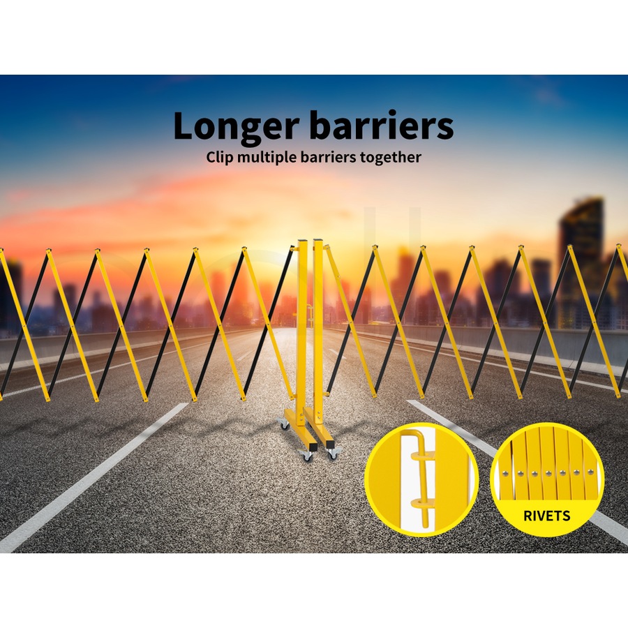 Traderight Extendable Garden Gate Mobile Security Retractable Fence Metal Barrier Pet 11ft