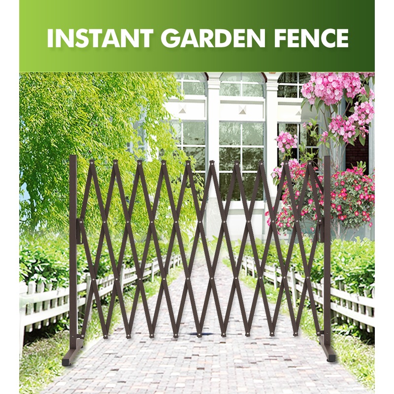 Garden Gate Safety Gate Metal Indoor Outdoor Expandable Fence Barrier ...