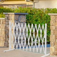 Traderight Garden Security Fence Gate Expandable Barrier Safety Aluminum Indoor Outdoor Pet