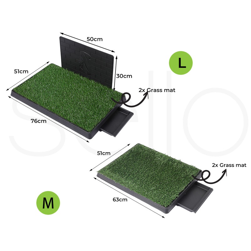 Buy PaWz Indoor Dog Pet Grass Potty Training Portable Toilet Pad Tray ...