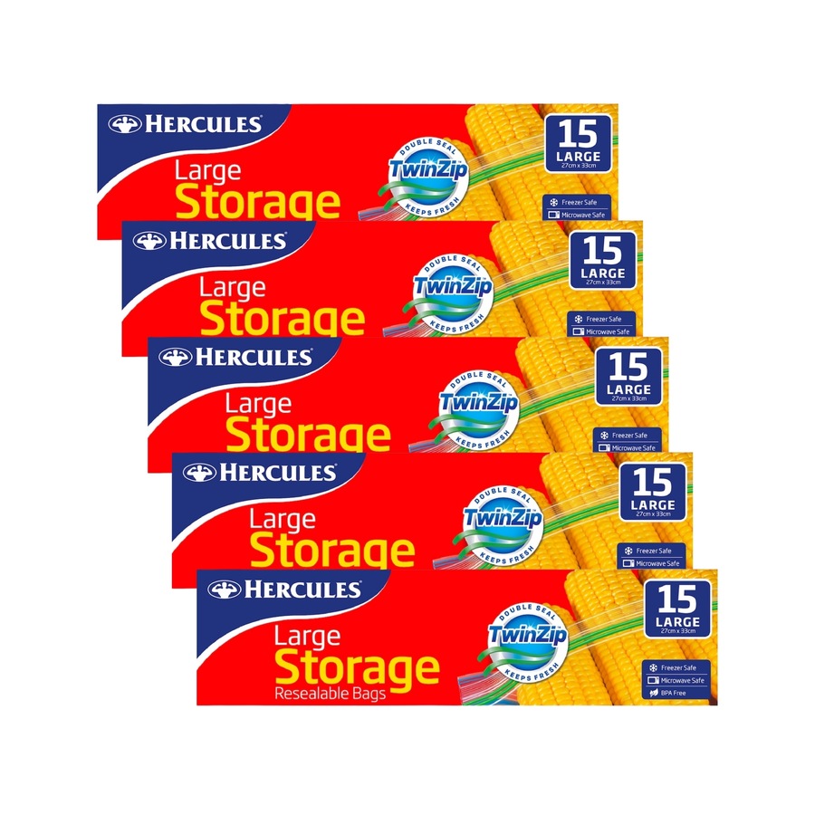 Hercules Large Storage Bags 15pk x5