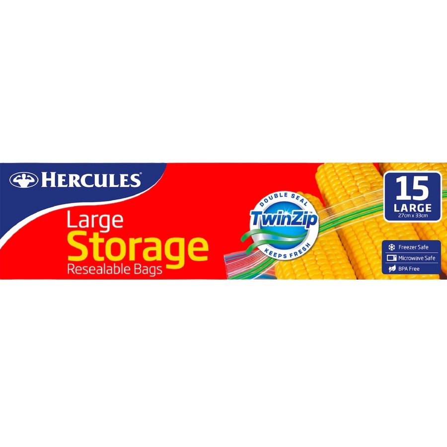Hercules Large Storage Bags 15pk x5