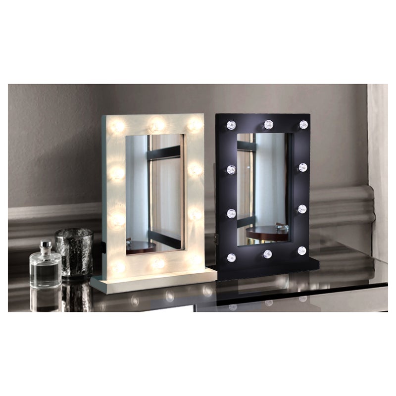 Led Hollywood Dressing Table Vanity, Vanity Mirror With Light Bulbs And Desk