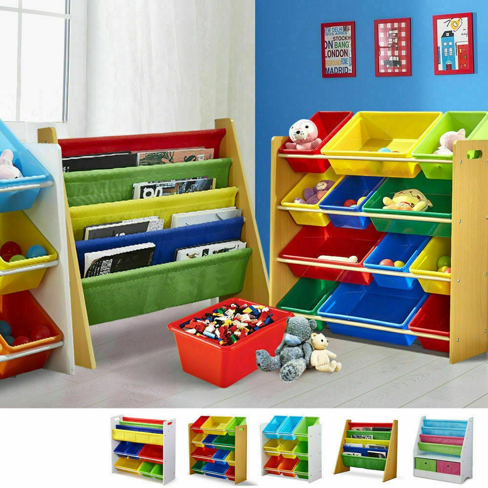 Levede Kids Toy Box Bookshelf Organiser Display Shelf Storage Rack Drawer Bins
