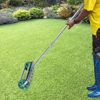 Traderight Lawn Aerator Roller Scarifier Rolling Steel Spike Tool Garden Yard Farm Grass