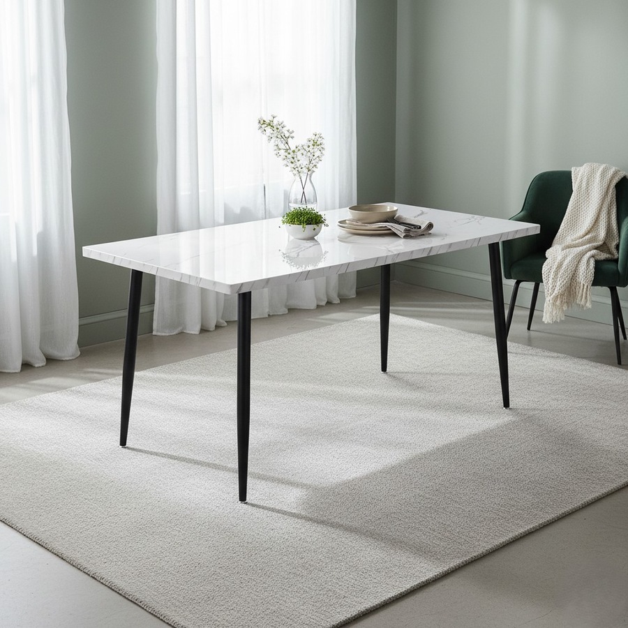 Levede Marble Dining Table 150CM White
