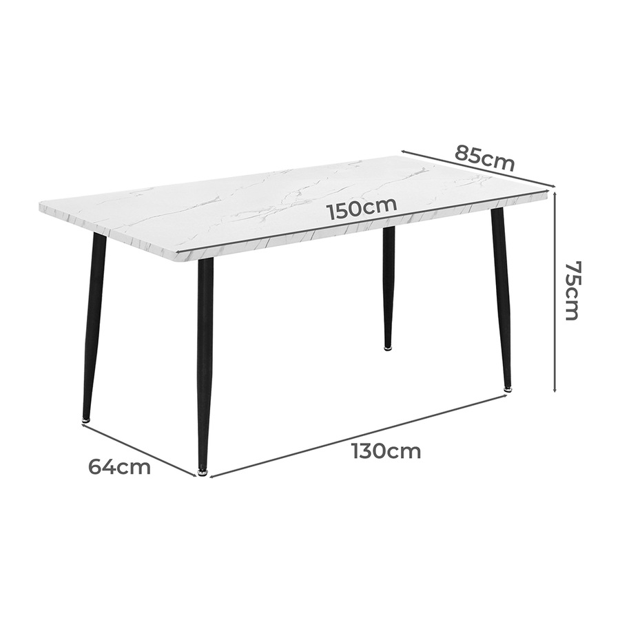 Levede Marble Dining Table 150CM White