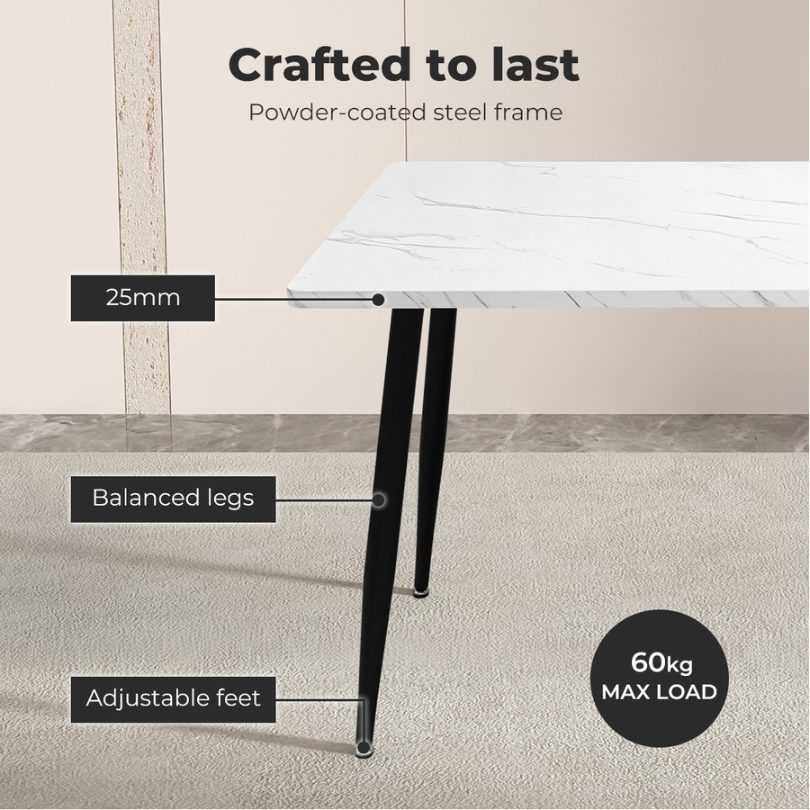 Levede Marble Dining Table 150CM White