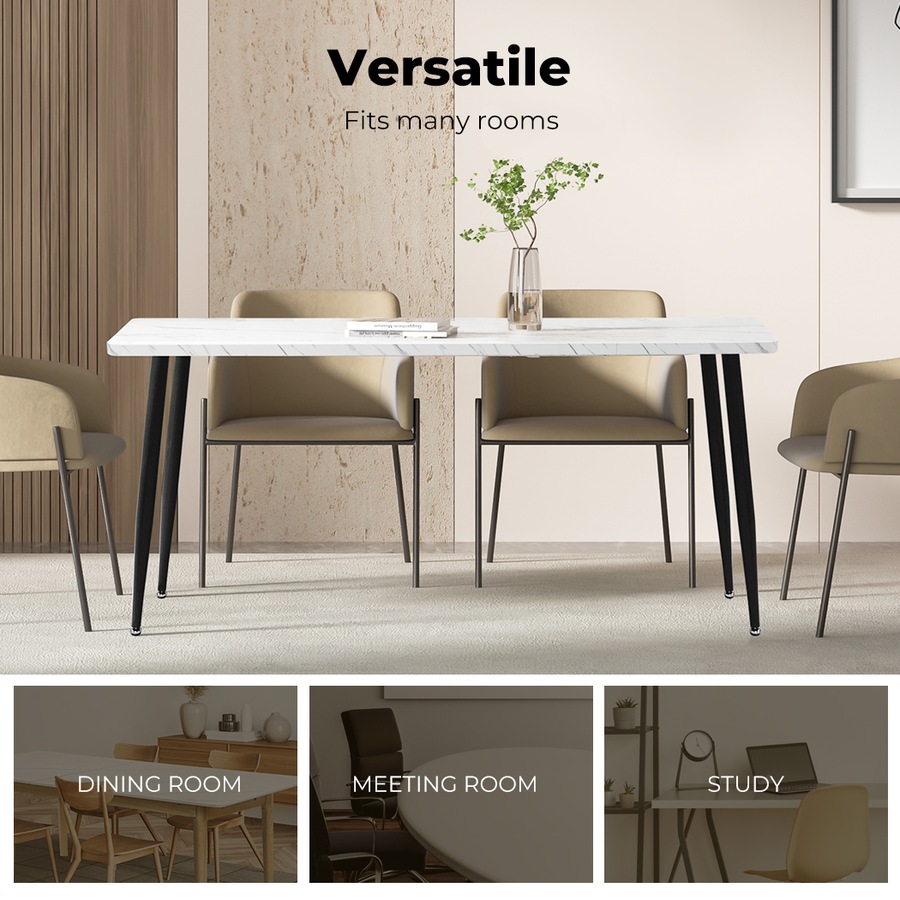 Levede Marble Dining Table 150CM White