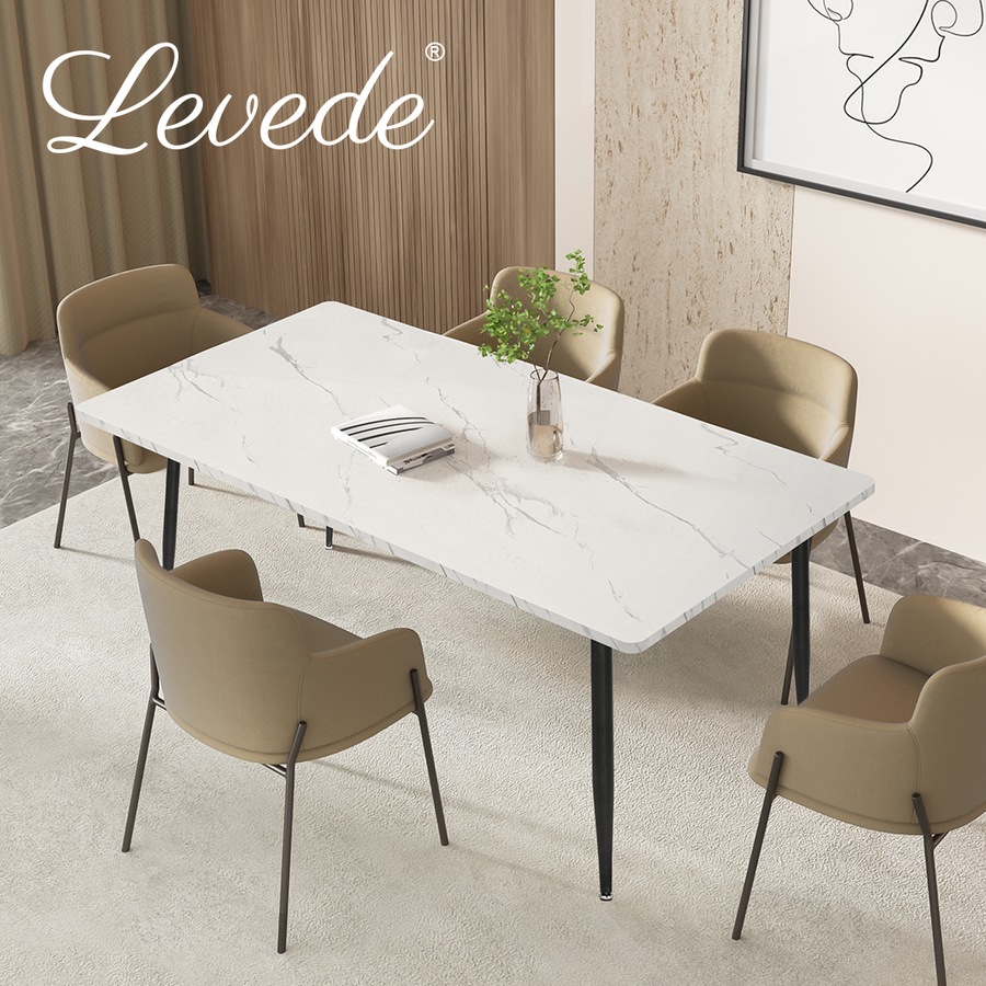 Levede Marble Dining Table 150CM White