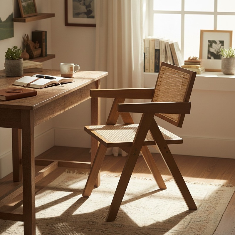 Buy Levede 1x Armchair Dining Chair Wicker Wooden Chairs Rattan Accent ...