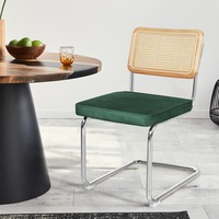 Levede a set of 2 Velvet Cesca Dining Chairs Green