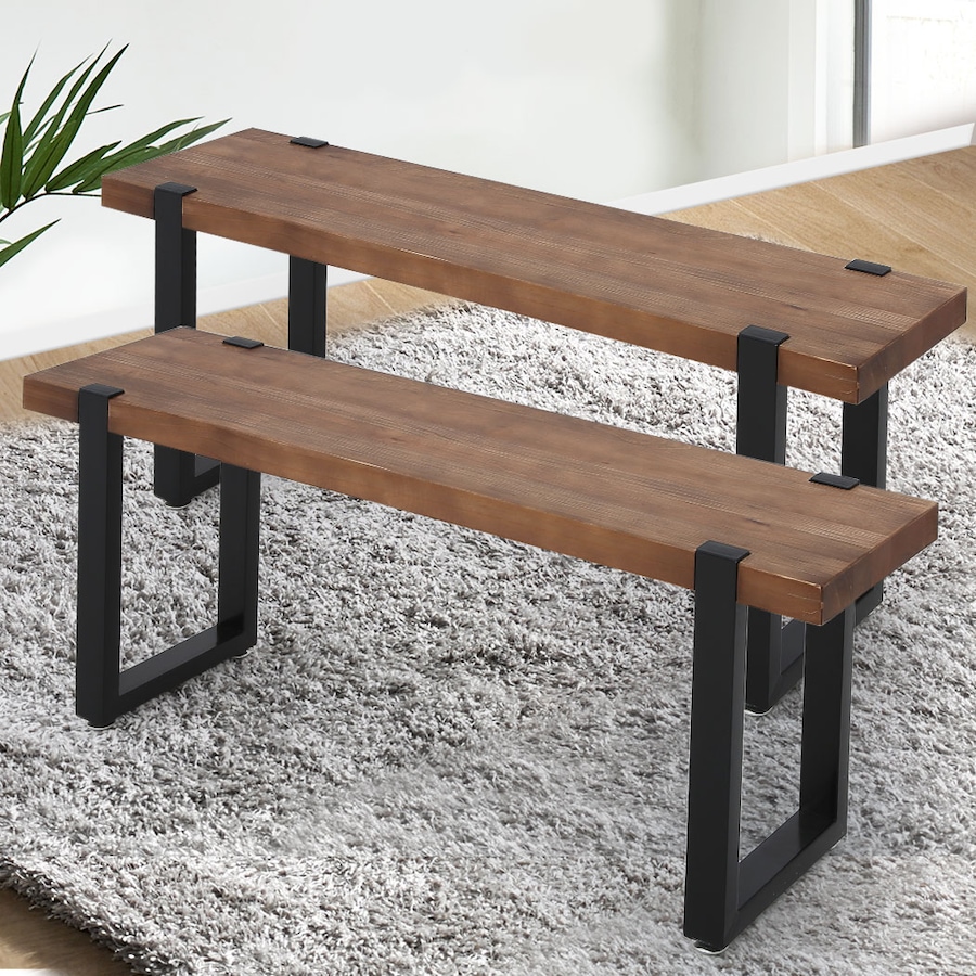 1 Set of 2 Levede Wooden Dining Bench Chairs 115CM