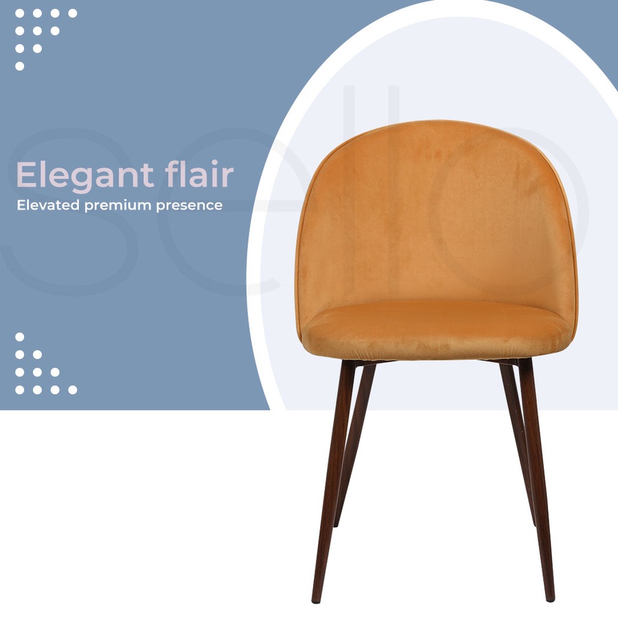 1 Set of 2 Levede Dining Chairs - Mustard