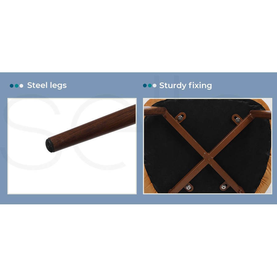 1 Set of 2 Levede Dining Chairs - Mustard