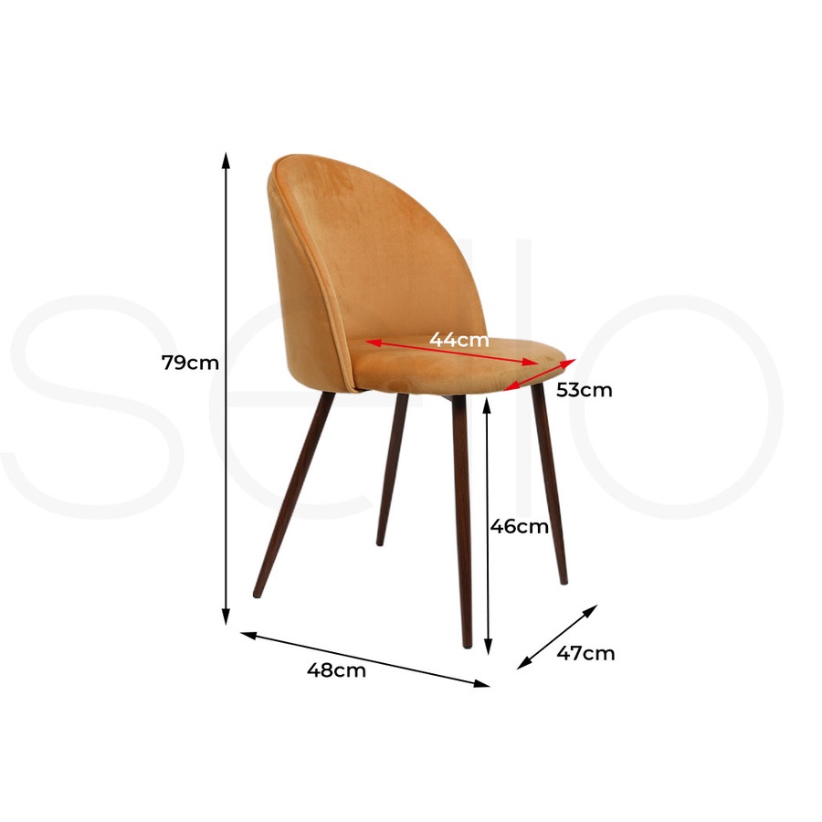 1 Set of 4 Levede Dining Chairs - Mustard