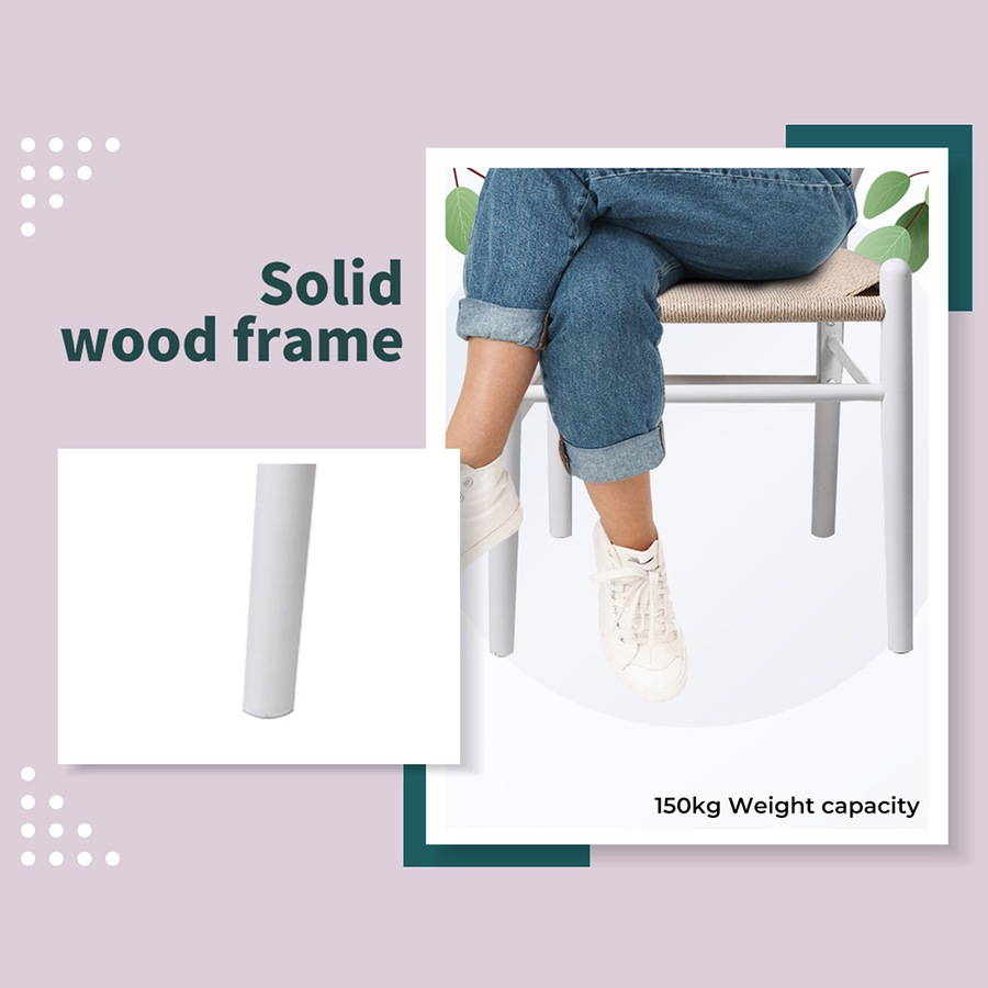 1 Set of 4 Levede Hans Wegner Wishbone Dining Chairs - White