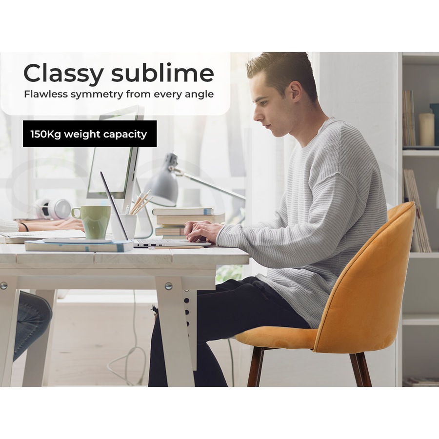 1 Set of 6 Levede Dining Chairs - Mustard