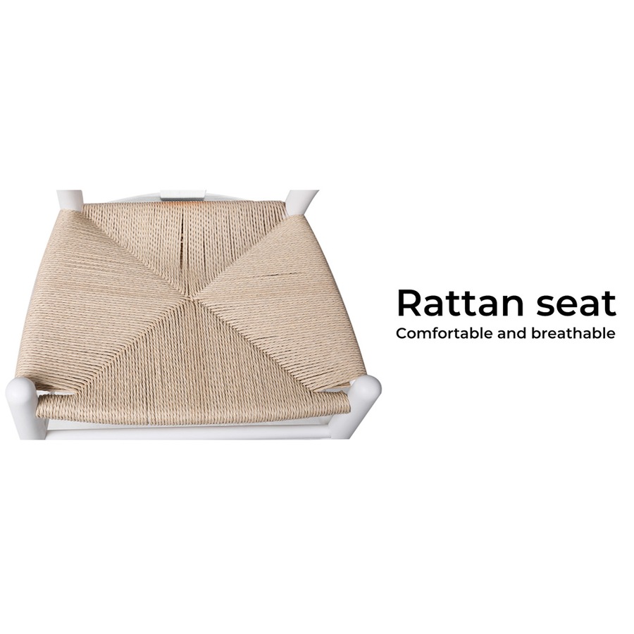 1 Set of 6 Levede Hans Wegner Wishbone Dining Chairs - White