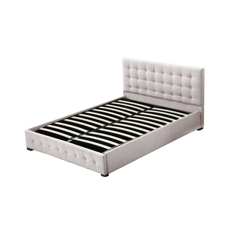 Buy Levede Fabric Bed Frame Double Gas Lift Storage Mattress Base ...