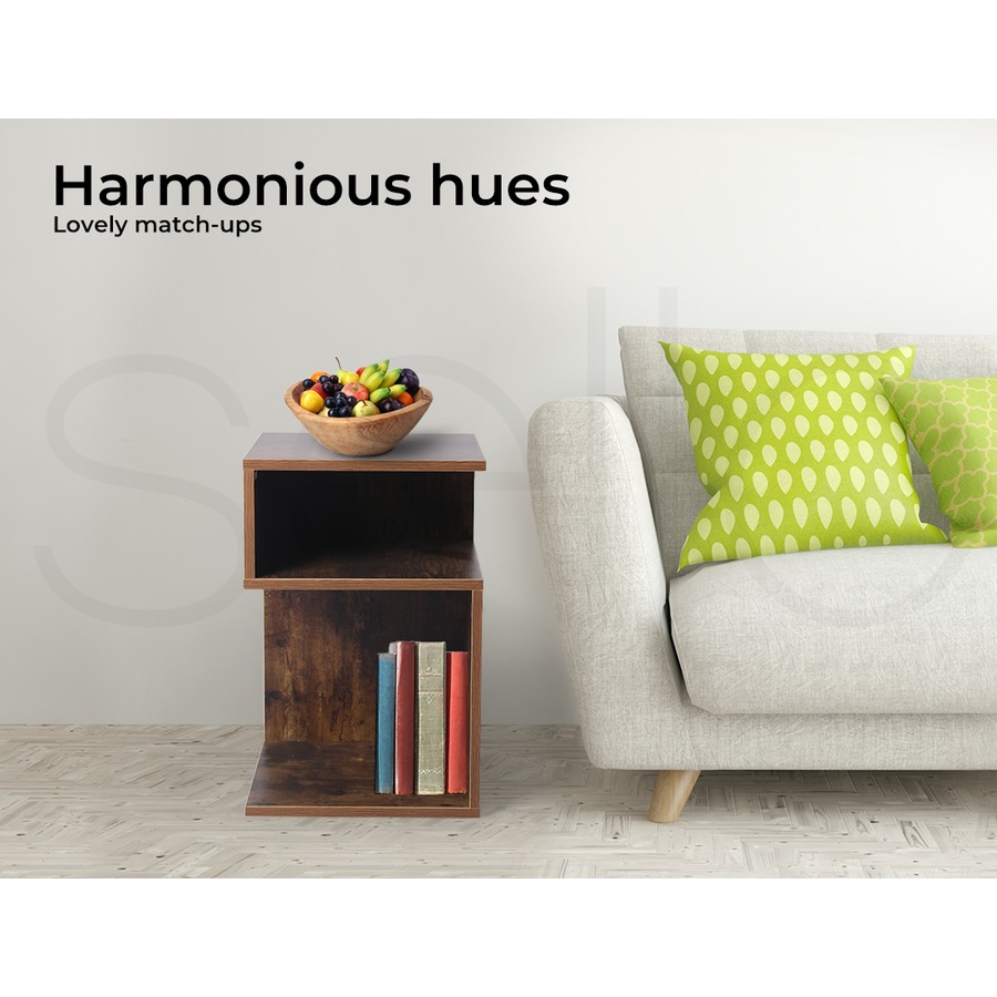 Levede Bedside Table Nightstand with Drawer Shelf - Oak