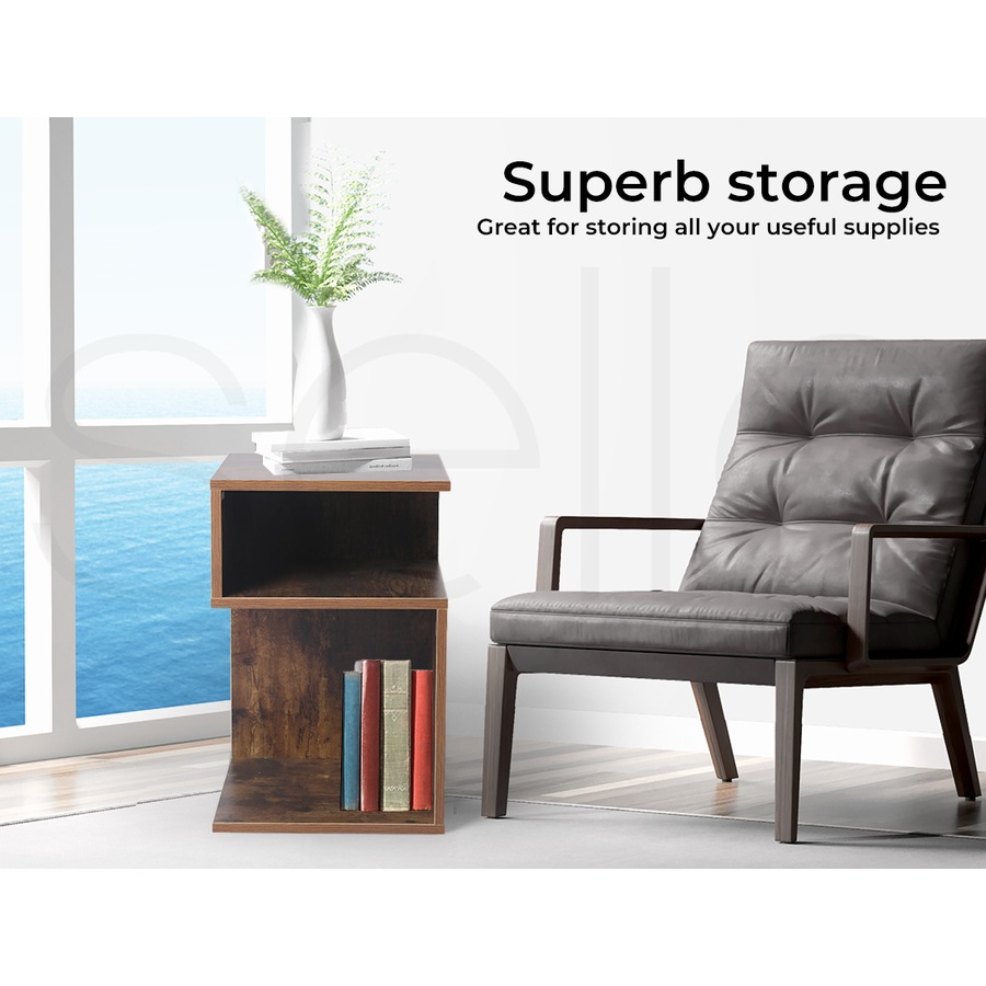 Levede Bedside Table Nightstand with Drawer Shelf - Oak