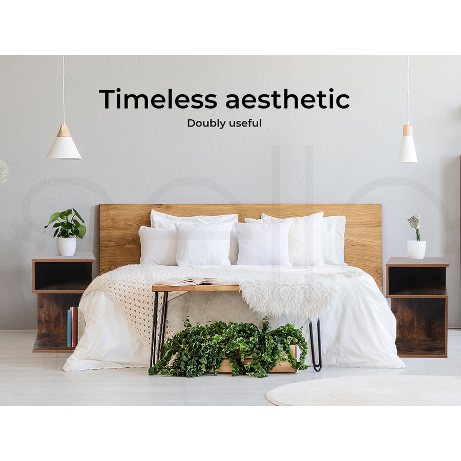 Levede Bedside Table Nightstand with Drawer Shelf - Oak