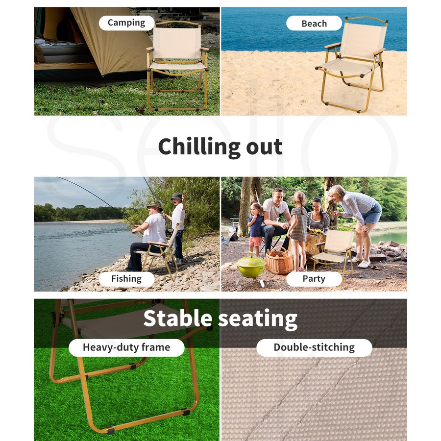 Levede Camping Chair Folding Outdoor Portable Foldable Fish Chairs Beach Picnic