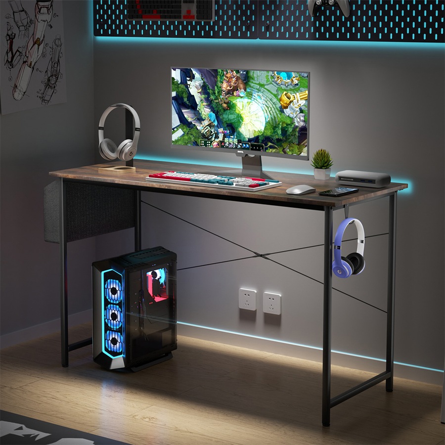 100x50cm Computer Office Desk Home Workstation with Storage & Side Hook