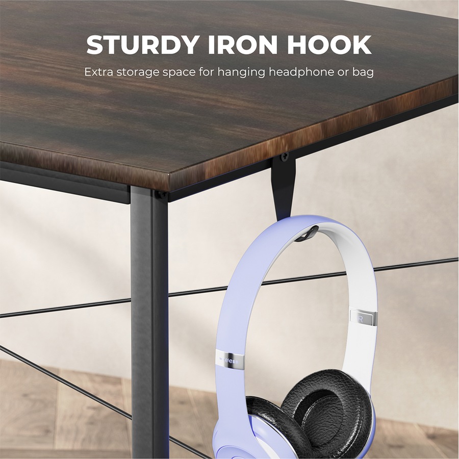 100x50cm Computer Office Desk Home Workstation with Storage & Side Hook