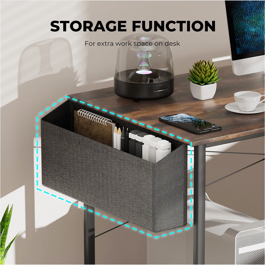 100x50cm Computer Office Desk Home Workstation with Storage & Side Hook