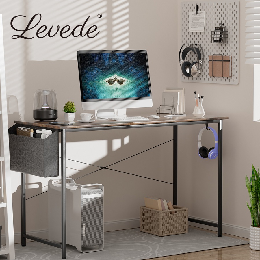 100x50cm Computer Office Desk Home Workstation with Storage & Side Hook