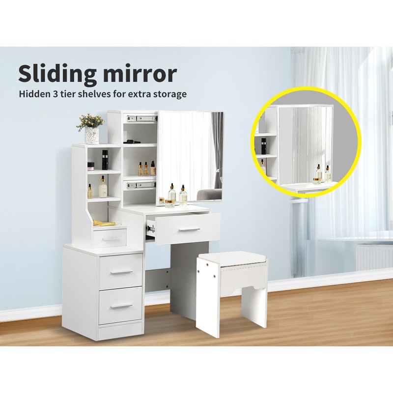 Levede Dressing Table Set Stool Mirrors Jewellery Makeup Organizer MyDeal