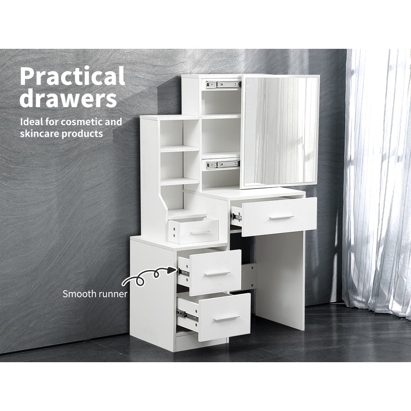 Levede Dressing Table Set Stool Mirrors Jewellery Makeup Organizer MyDeal