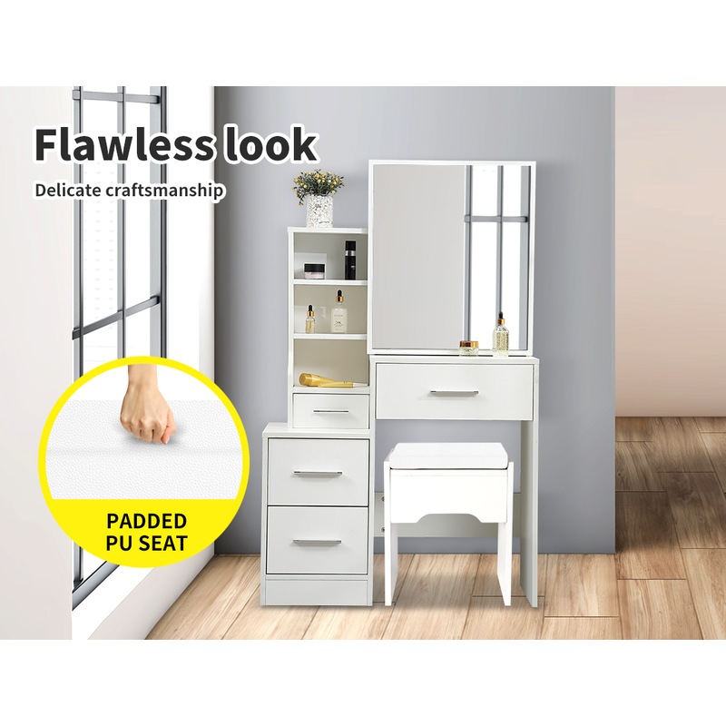 Levede Dressing Table Set Stool Mirrors Jewellery Makeup Organizer MyDeal
