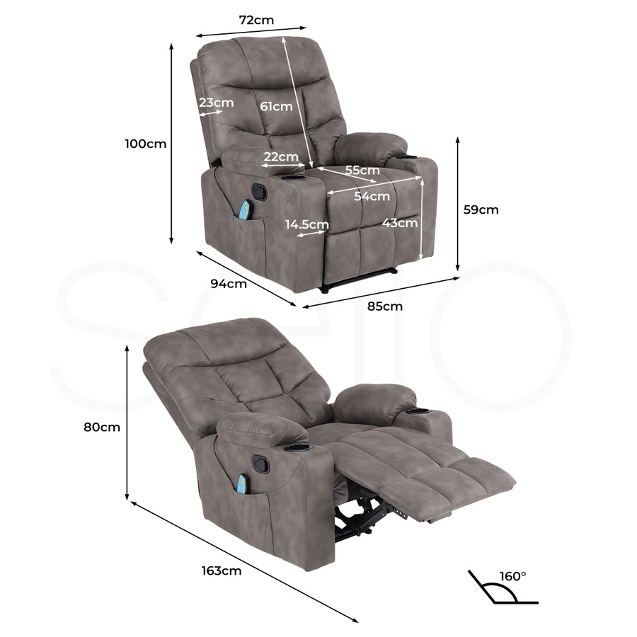 Levede Recliner Chair 8-Point & Heated Massage Chair