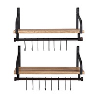 Levede Floating Shelf Brackets Wall Shelves Mount Display Rack Storage Hook