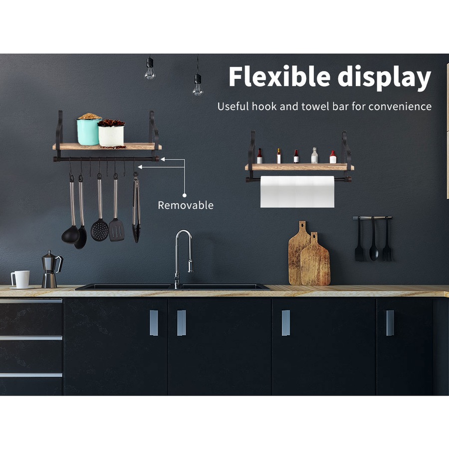 Levede 2x Floating Shelf Wall Mount Brackets Display Shelves Bookshelf Rack