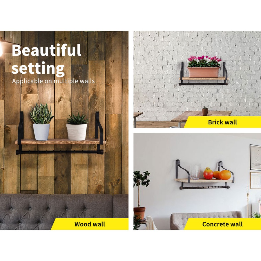 Levede 2x Floating Shelf Wall Mount Brackets Display Shelves Bookshelf Rack