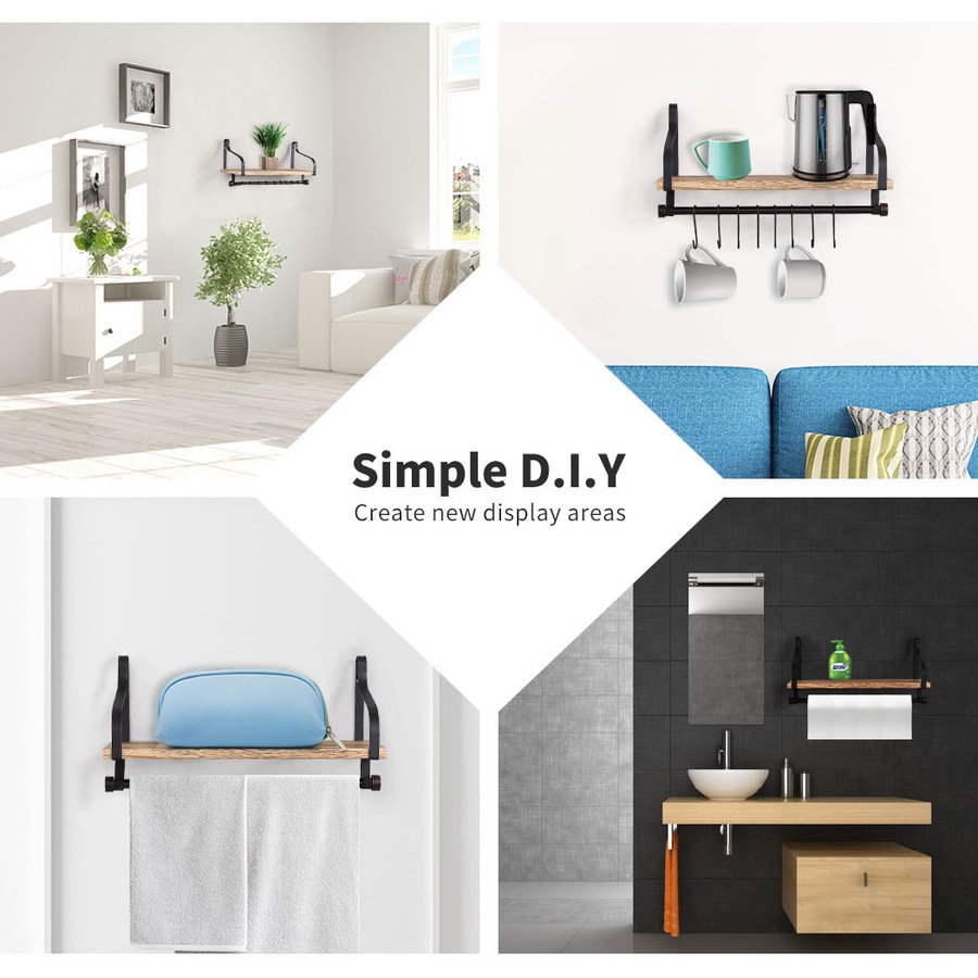 Levede 2x Floating Shelf Wall Mount Brackets Display Shelves Bookshelf Rack