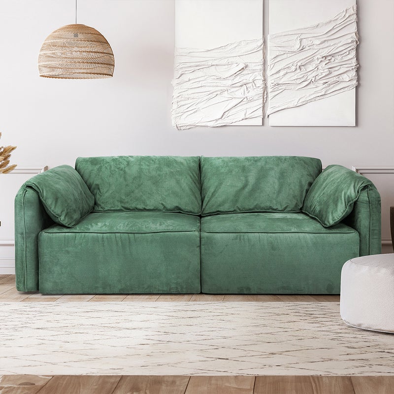 Buy Levede Sofa Floor Couch 3-Seater Leathaire Italian Casablanca ...