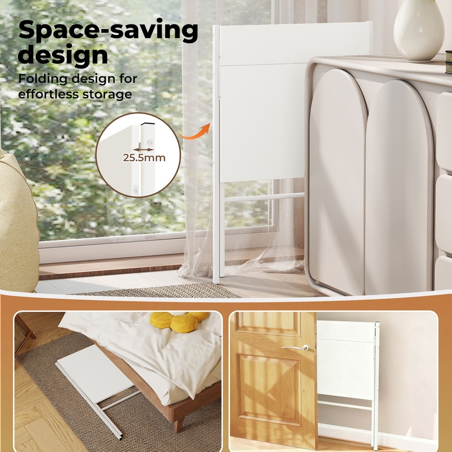 Levede Foldable Computer Desk with Monitor Shelf - White