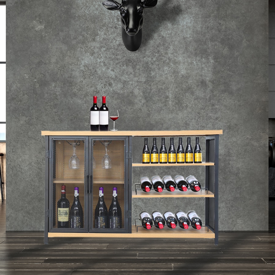 Levede Sideboard Buffet Cabinet with Wine Rack 120x34x76cm - Natural